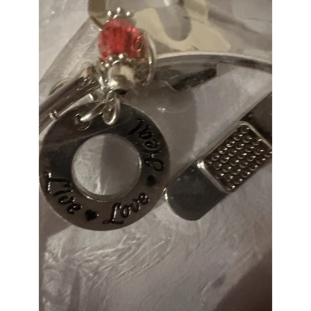 Nurse Live Love Heal Silver Tone‎ 3 Charm Bangle Bracelet NEW In Box Sealed